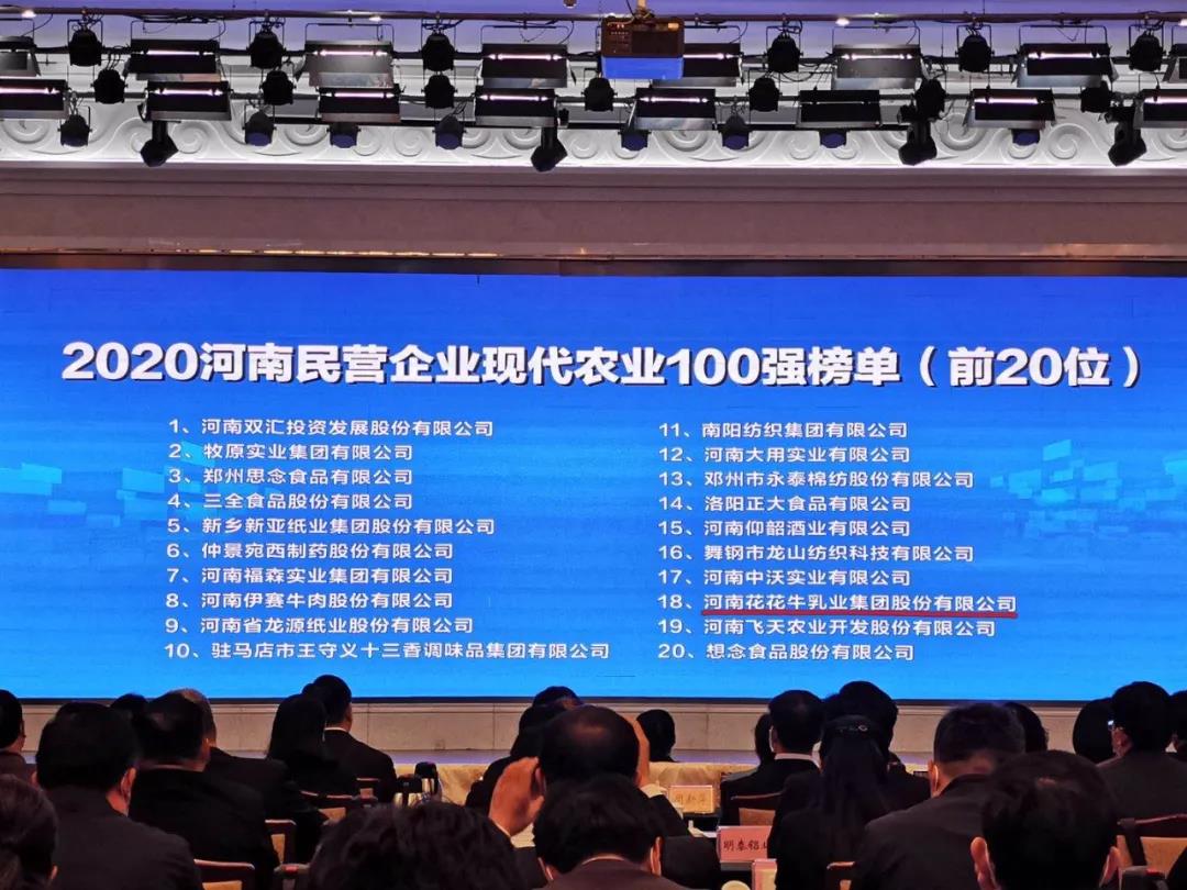 快訊 | 2020河南民營企業(yè)100強發(fā)布 花花牛榮獲“河南民營企業(yè)現(xiàn)代農(nóng)業(yè)100強”、“河南民營企業(yè)社會責(zé)任100強”雙榮譽